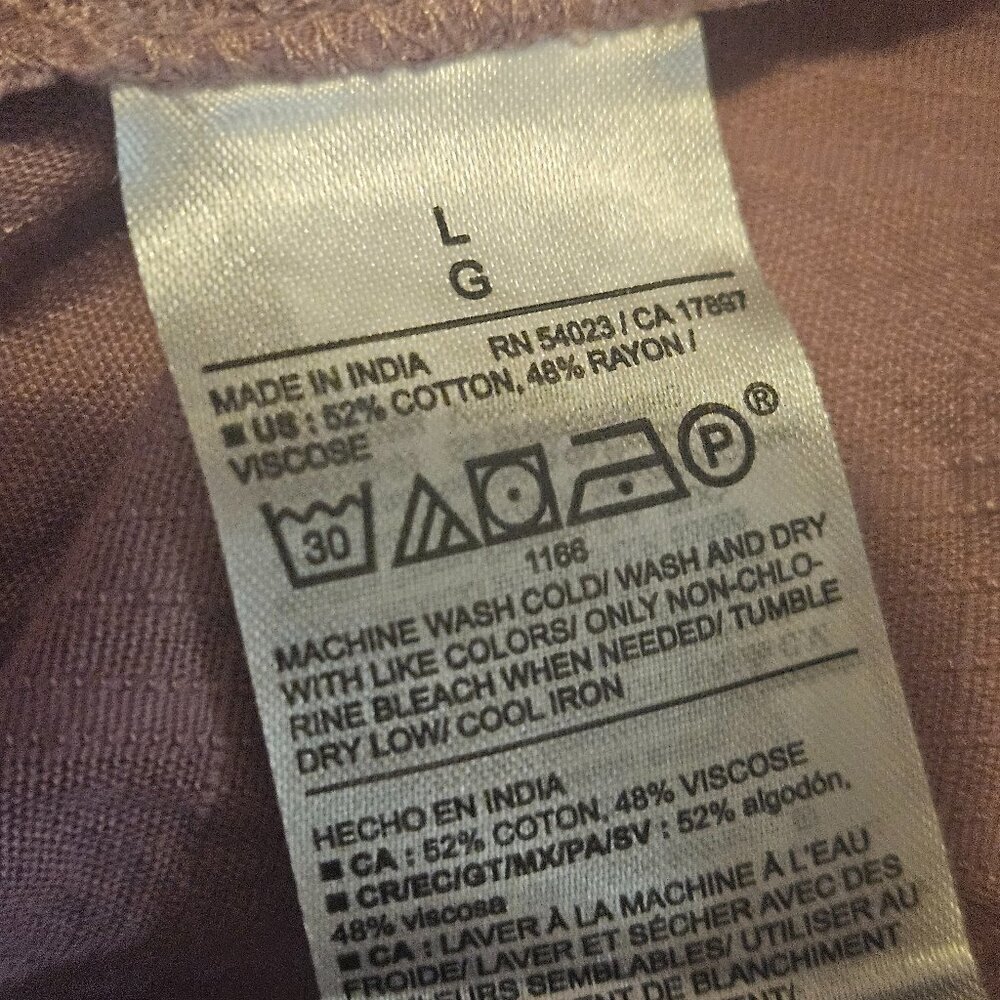 Short Sleeve Key-Hole Neck Blouse L - Picture 6 of 6